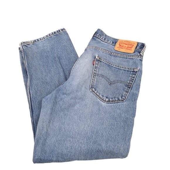 Levis 550 Mens DistressedRipped Jeans Straight Blue Denim 36 X 30 Medium Wash - Picture 1 of 16